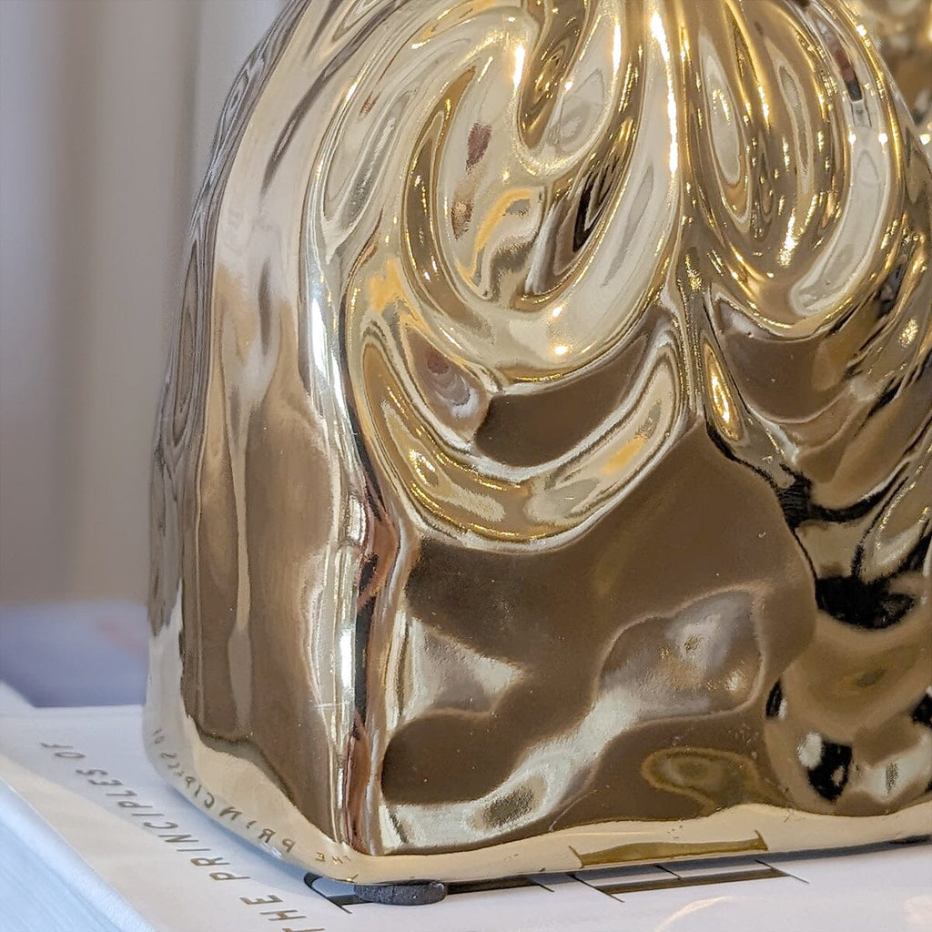 GoldenRipple | Luxe Goud Gekreukelde Zakvaas - Set van 2