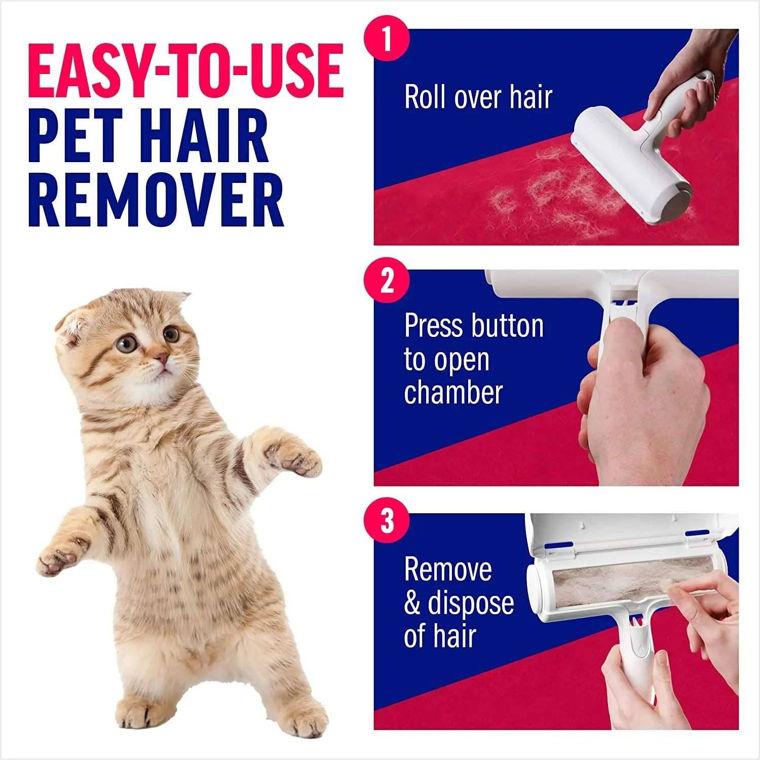 PetSwipe | Herbruikbare rol voor het verwijderen van dierenharen – Reiniger voor meubels, bekleding en kleding