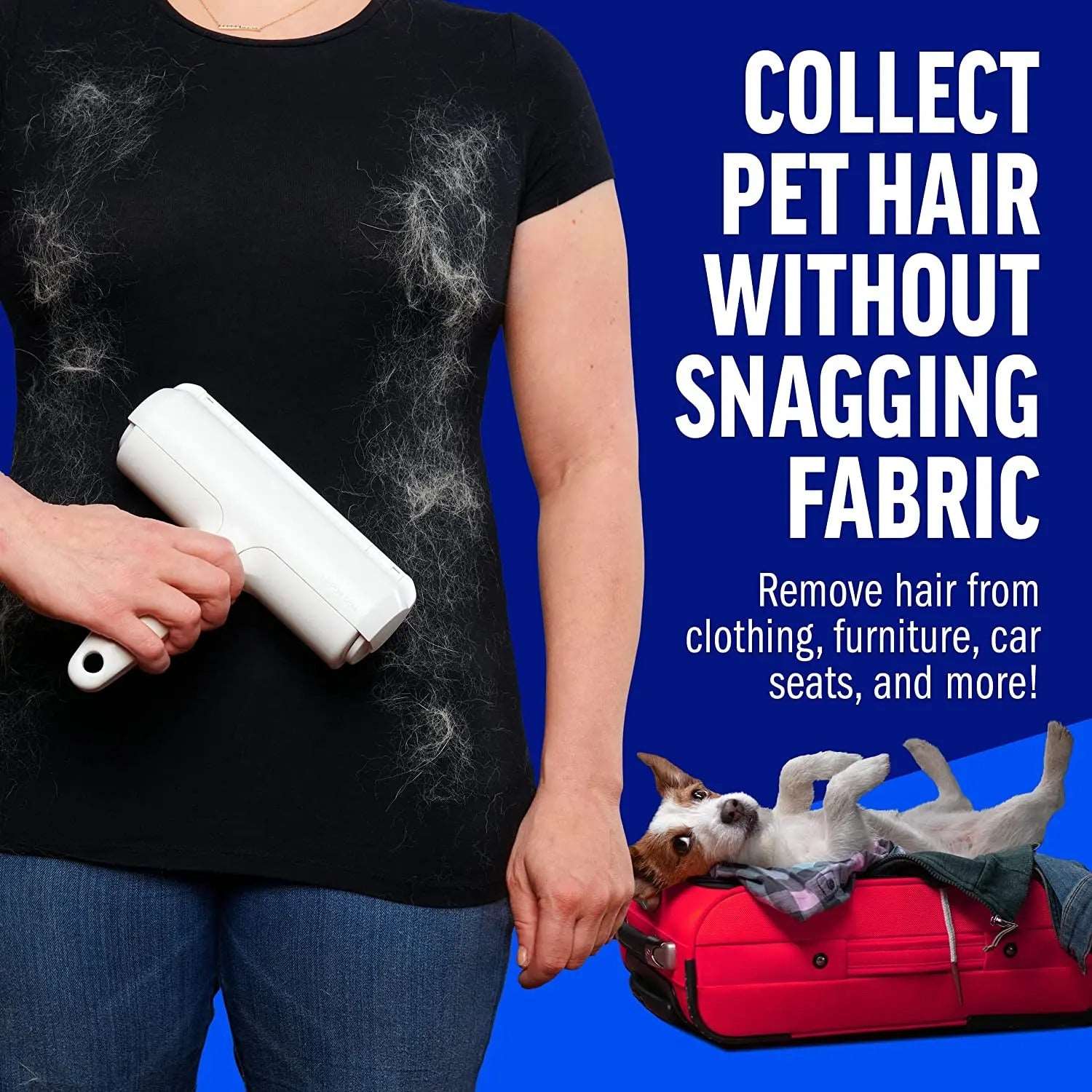 PetSwipe | Herbruikbare rol voor het verwijderen van dierenharen – Reiniger voor meubels, bekleding en kleding