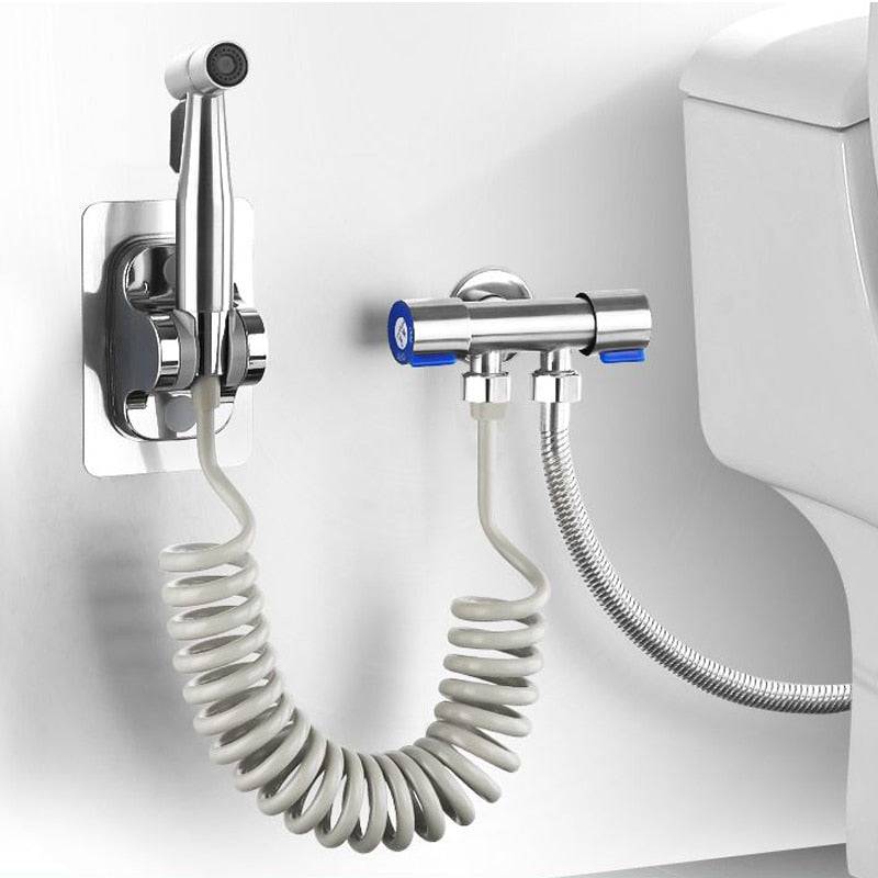 JetSpray | Handbediende toiletdouche – Roestvrijstalen bidet, badkamerhygiëne, instelbare waterstroom