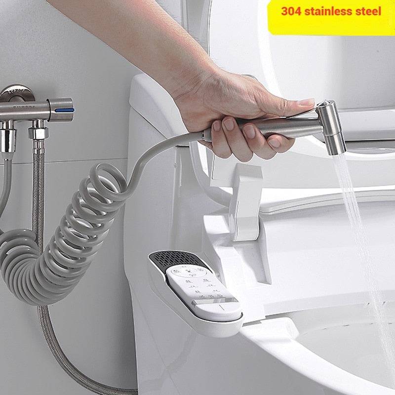JetSpray | Handbediende toiletdouche – Roestvrijstalen bidet, badkamerhygiëne, instelbare waterstroom