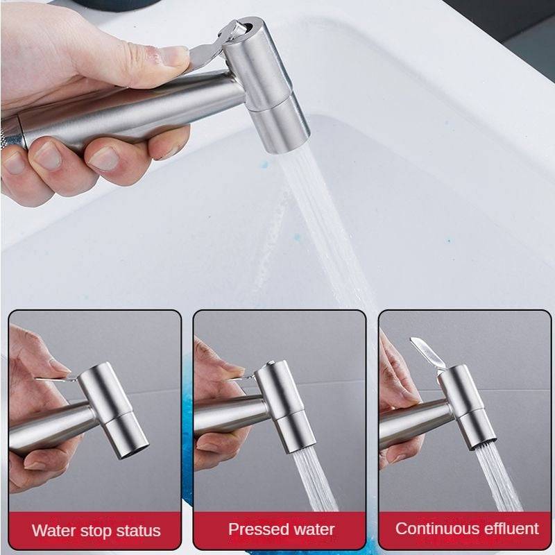JetSpray | Handbediende toiletdouche – Roestvrijstalen bidet, badkamerhygiëne, instelbare waterstroom