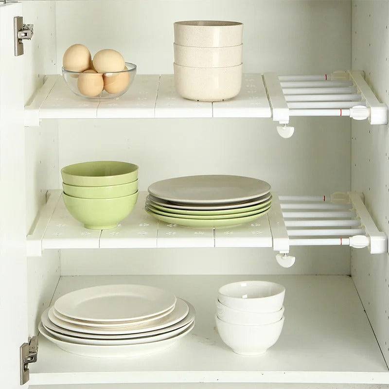Cabinex | Verstelbaar rek met verdelers – Uitschuifbare kast & kledingkastorganizer voor kleding, schoenen en opslag