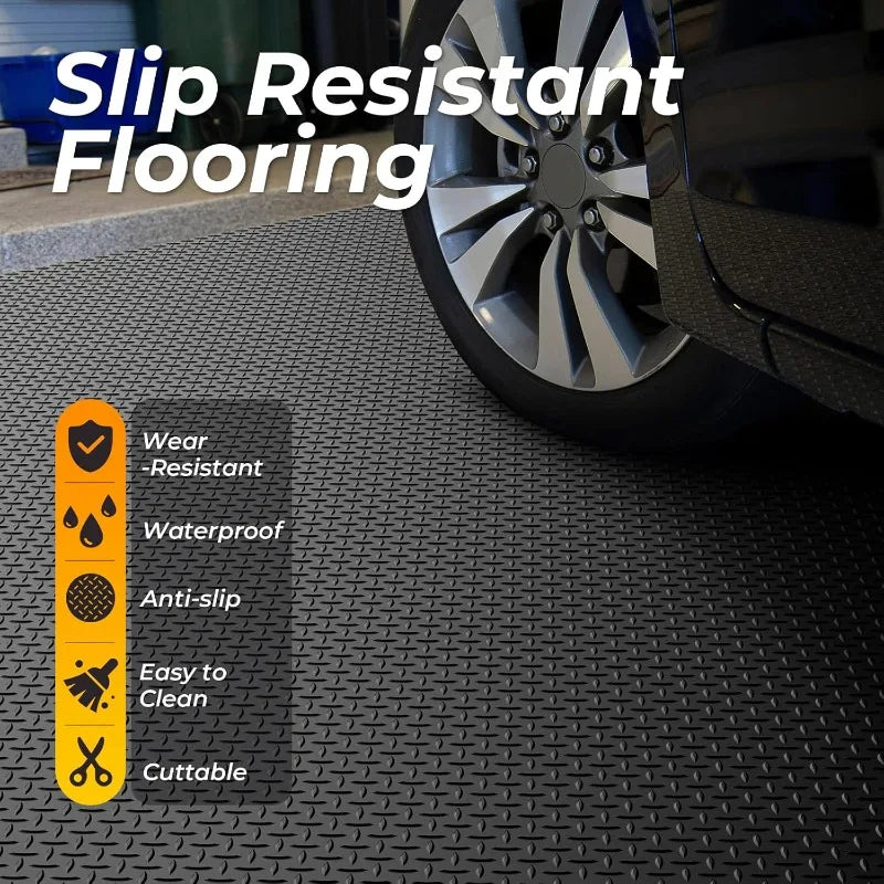 DiamondGrip | Diamantplaat garagemat – Duurzame, waterdichte, antislip vloerbedekking voor voertuigen