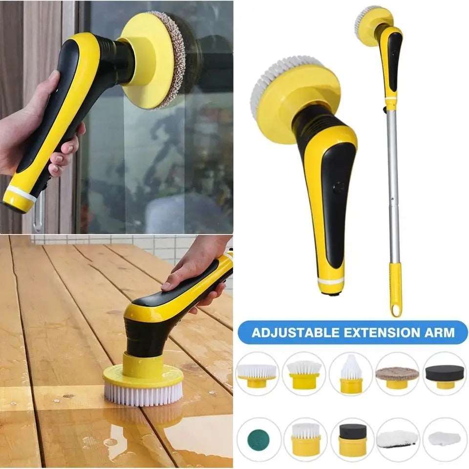 TurboScrub | 10-in-1 oplaadbare elektrische reinigingsborstel – waterdichte schrobber voor oppervlakken in huis, keuken en badkamer