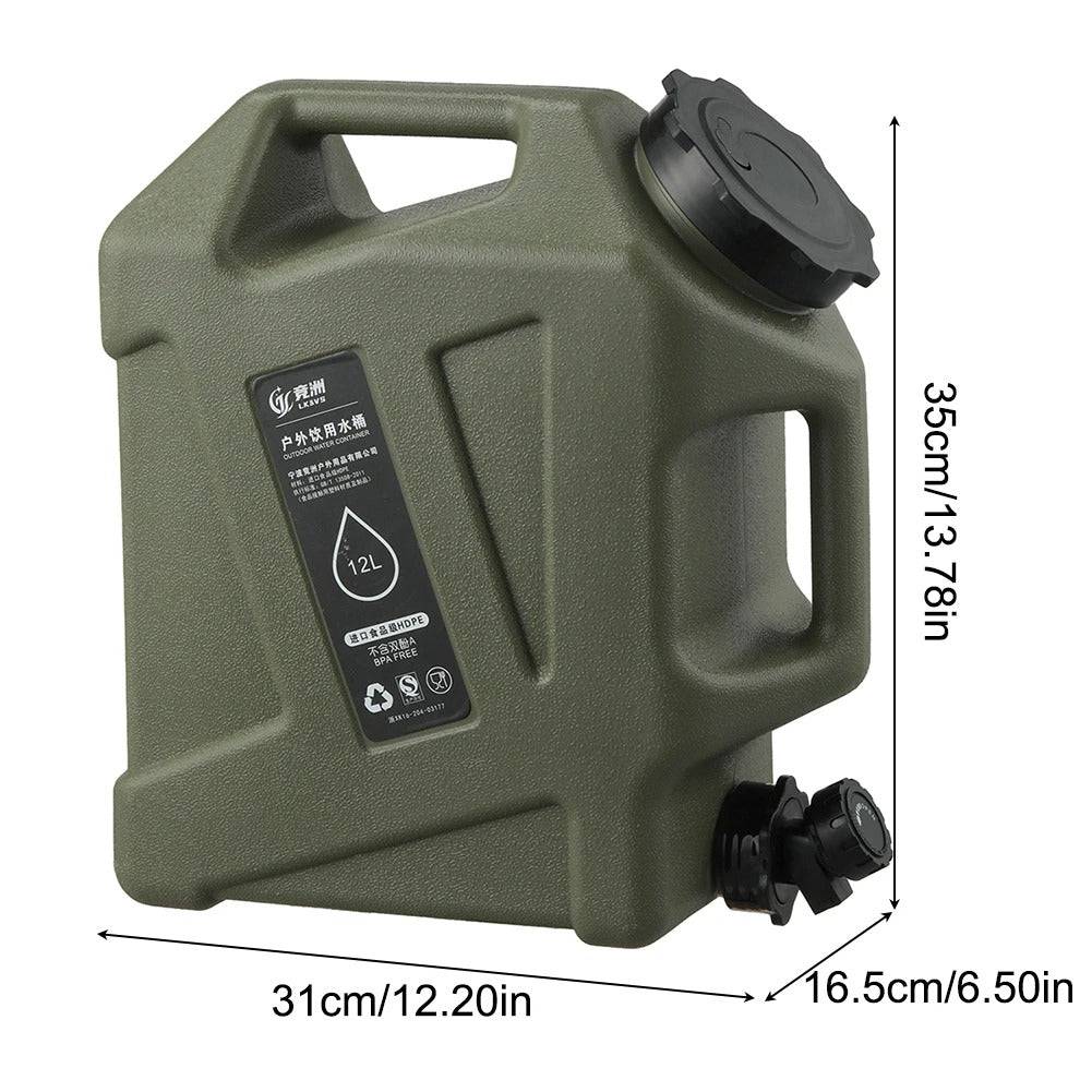 CampH2O | Draagbare watertank van 12 liter – voor kamperen, wandelen, campers en survivalwateropslag