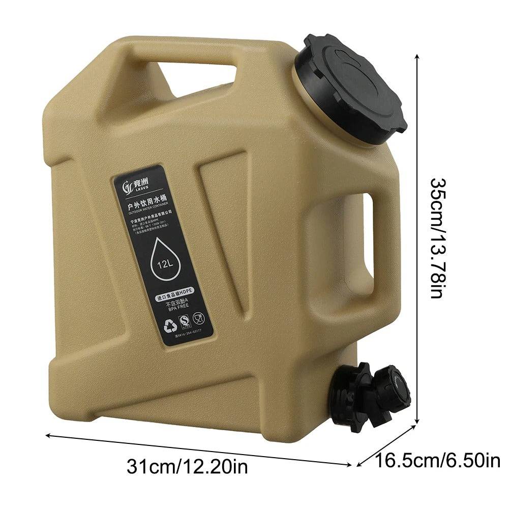 CampH2O | Draagbare watertank van 12 liter – voor kamperen, wandelen, campers en survivalwateropslag
