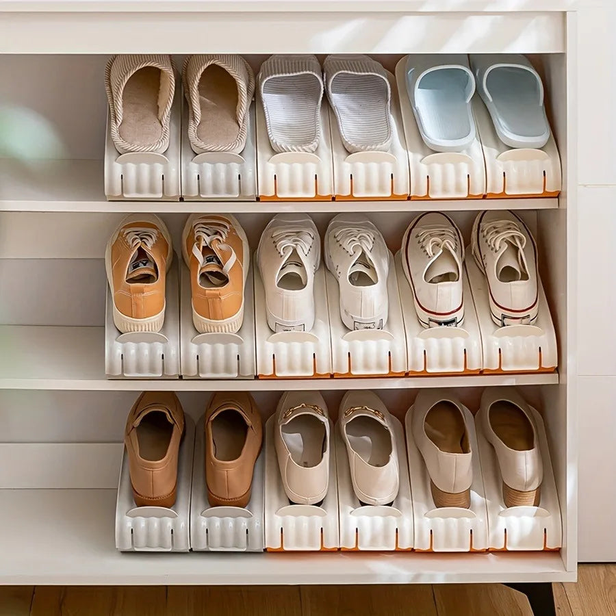 TidyShoe | Modulair verstelbaar schoenenrek – ruimtebesparende dubbellaagse organizer voor in de kast