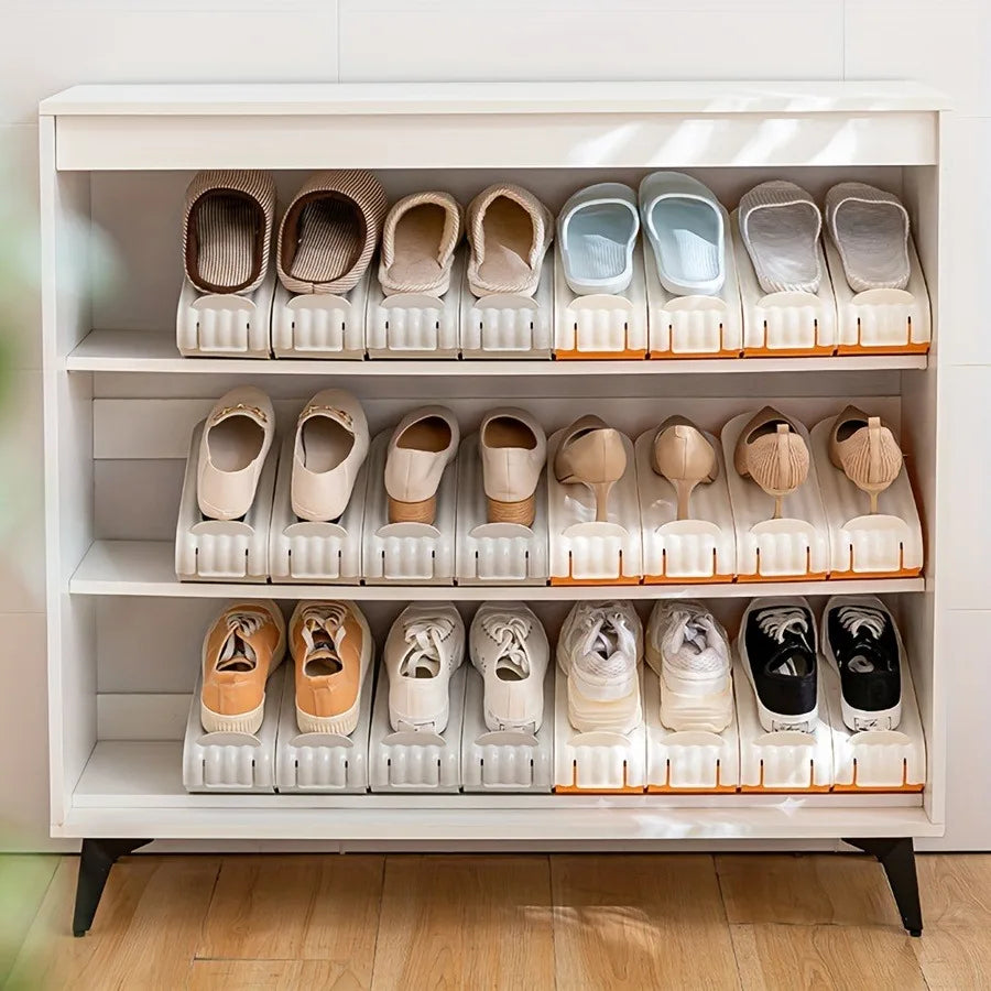 TidyShoe | Modulair verstelbaar schoenenrek – ruimtebesparende dubbellaagse organizer voor in de kast