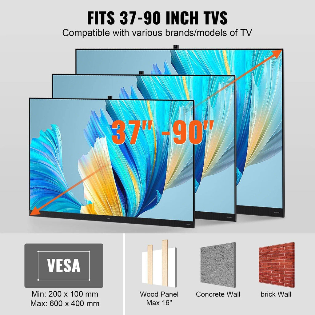 TVPivot | Full Motion TV-wandbeugel 26-90 inch – Draaibaar, kantelbaar, uitschuifbare scharnierende armen