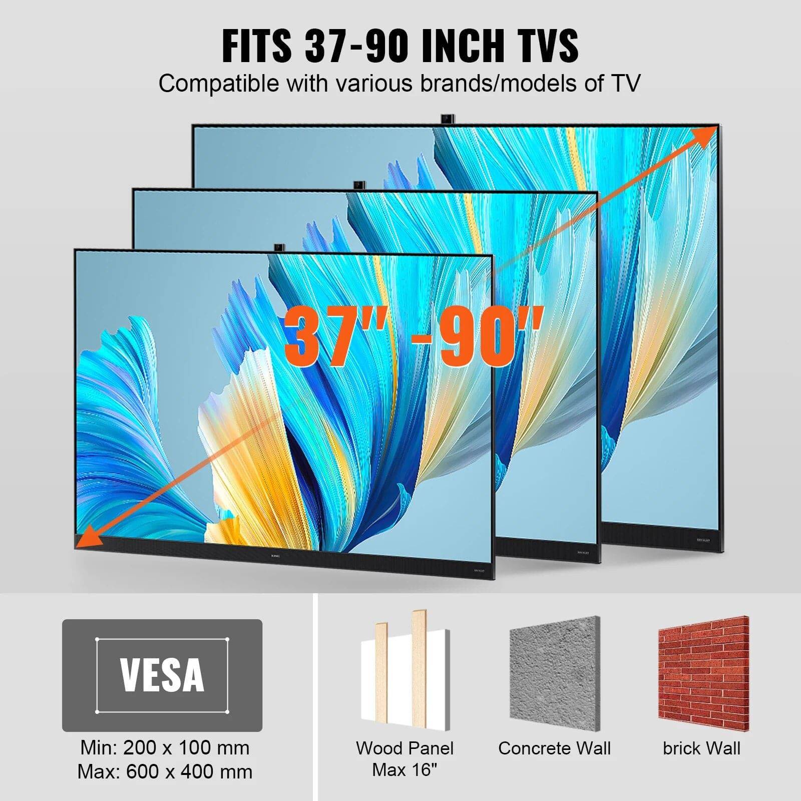 TVPivot | Full Motion TV-wandbeugel 26-90 inch – Draaibaar, kantelbaar, uitschuifbare scharnierende armen