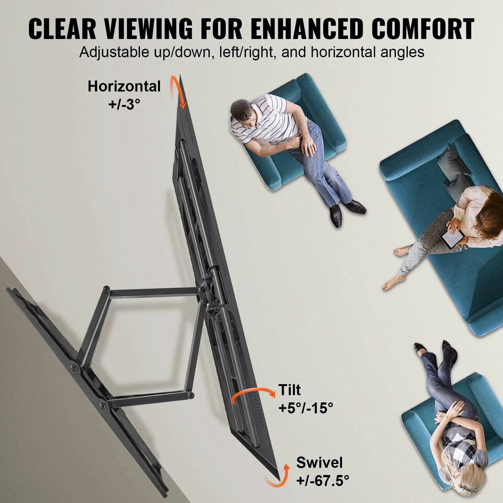 TVPivot | Full Motion TV-wandbeugel 26-90 inch – Draaibaar, kantelbaar, uitschuifbare scharnierende armen