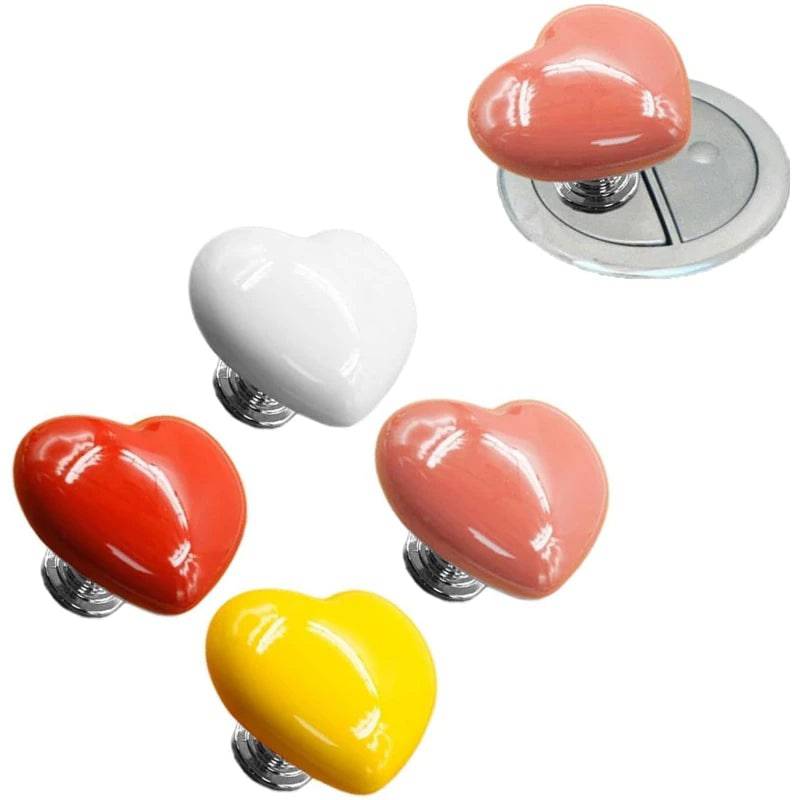 Heartique | Romantische hartvormige toiletspoelknop – stijlvolle upgrade voor uw badkamer, eenvoudig te installeren decoratief accessoire