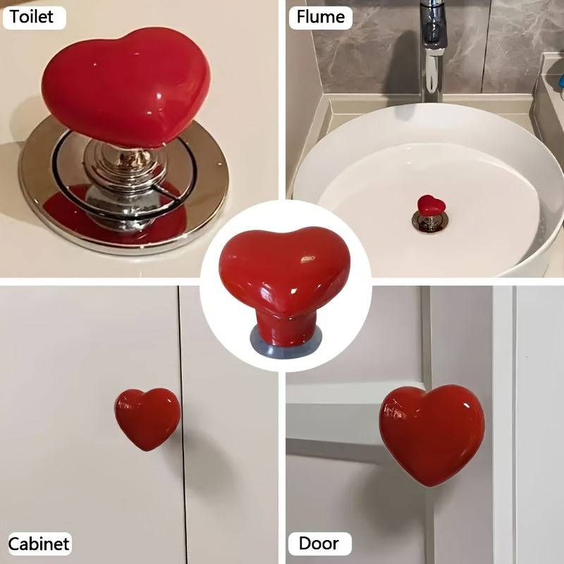 Heartique | Romantische hartvormige toiletspoelknop – stijlvolle upgrade voor uw badkamer, eenvoudig te installeren decoratief accessoire
