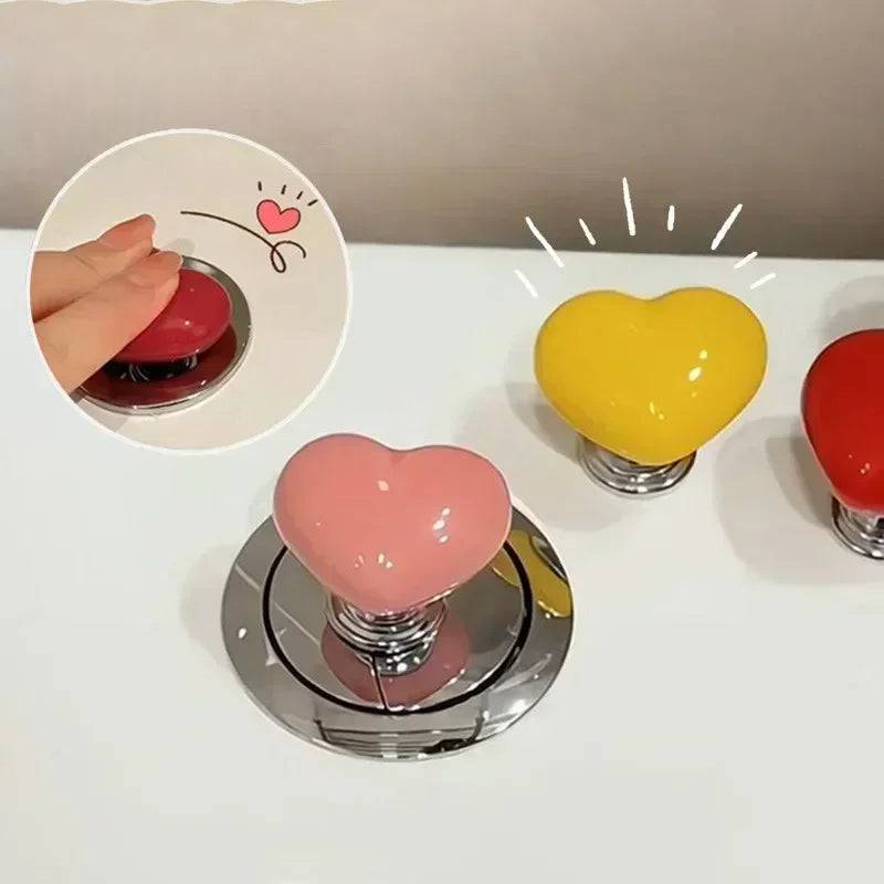 Heartique | Romantische hartvormige toiletspoelknop – stijlvolle upgrade voor uw badkamer, eenvoudig te installeren decoratief accessoire