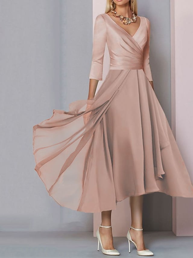 Amelia | Zijden wikkeljurk voor dames – Luxe satijnen midi-jurk