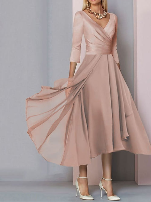 Amelia | Zijden wikkeljurk voor dames – Luxe satijnen midi-jurk