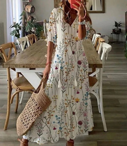 Teya | Dames bohemian maxi-jurk – boho lange jurk, casual zomer strand maxi-jurk