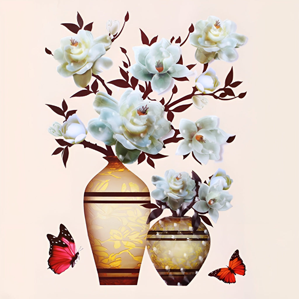 FloraPeel | Zelfklevende Bloemenmuurstickers – Elegante 3D Bloemdecoraties