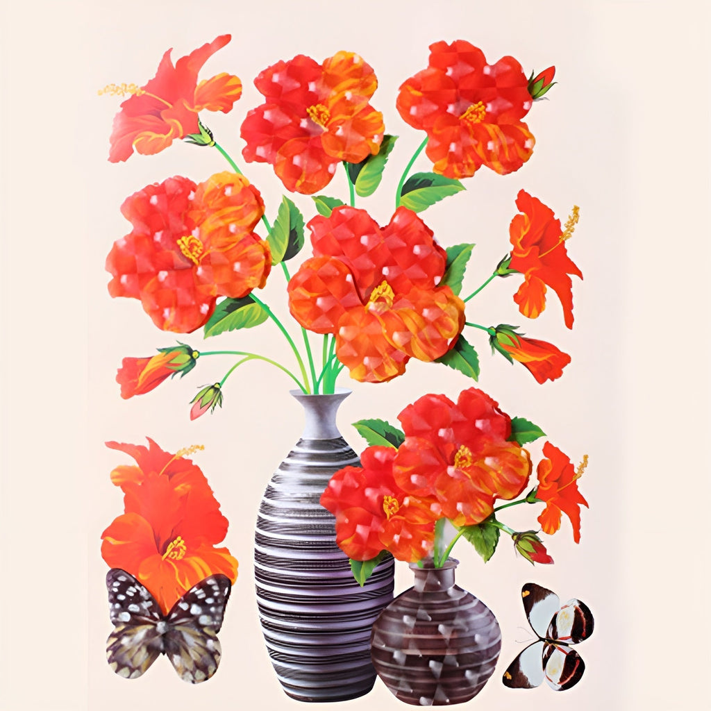 FloraPeel | Zelfklevende Bloemenmuurstickers – Elegante 3D Bloemdecoraties