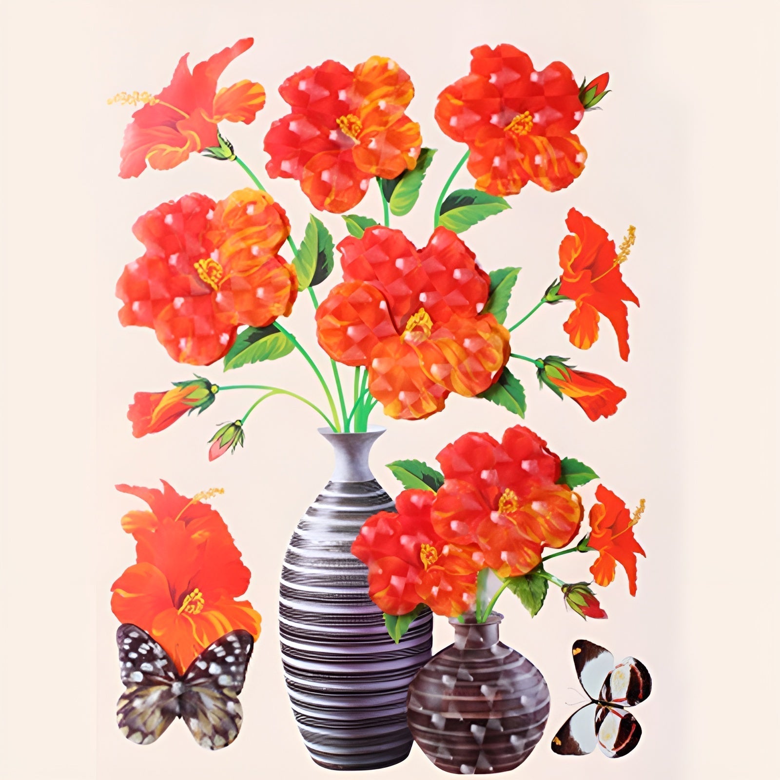 FloraPeel | Zelfklevende Bloemenmuurstickers – Elegante 3D Bloemdecoraties
