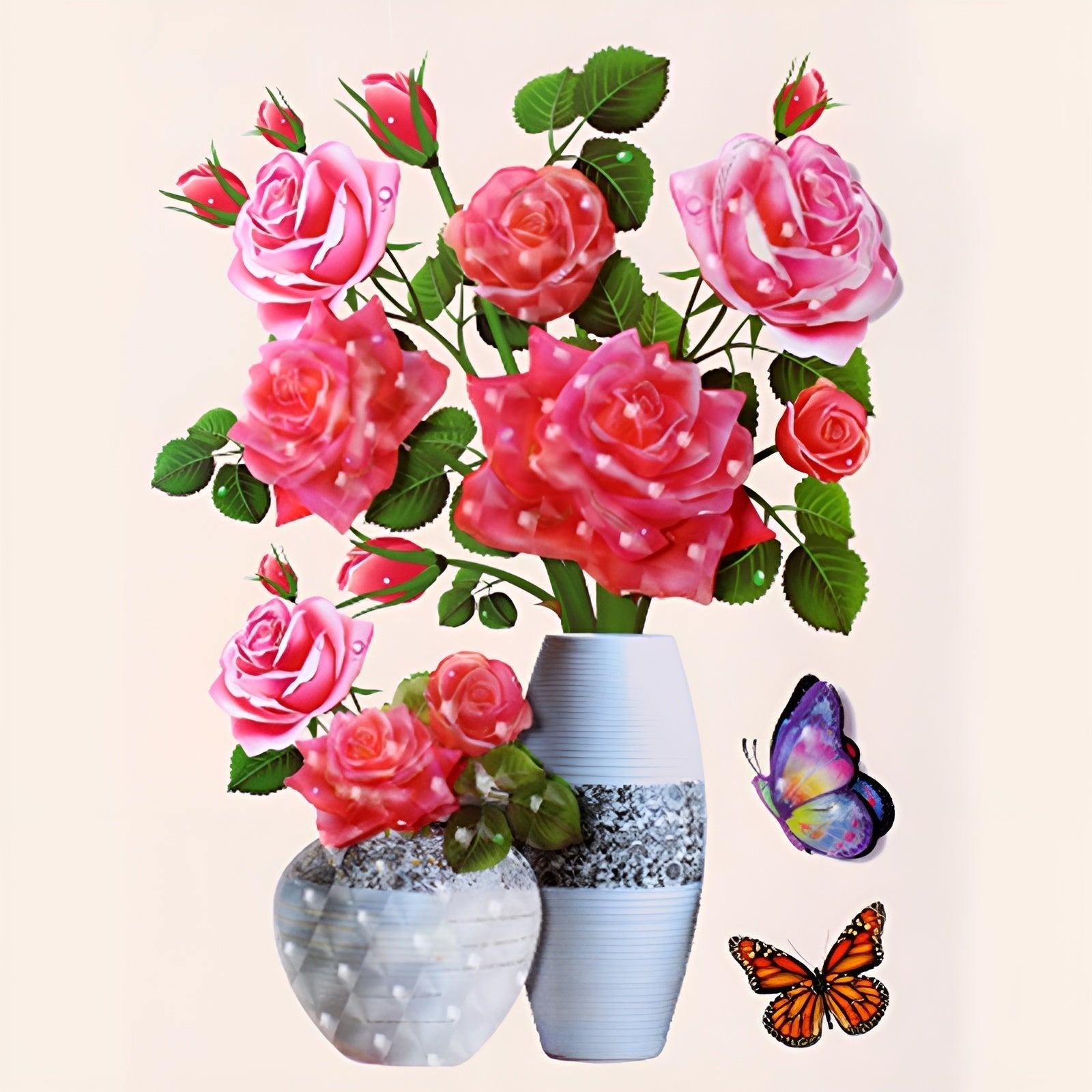 FloraPeel | Zelfklevende Bloemenmuurstickers – Elegante 3D Bloemdecoraties