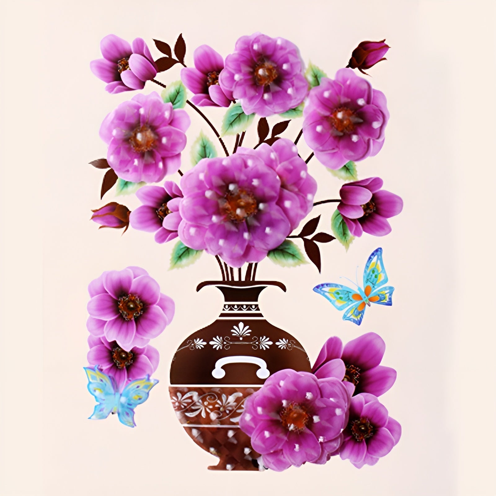 FloraPeel | Zelfklevende Bloemenmuurstickers – Elegante 3D Bloemdecoraties