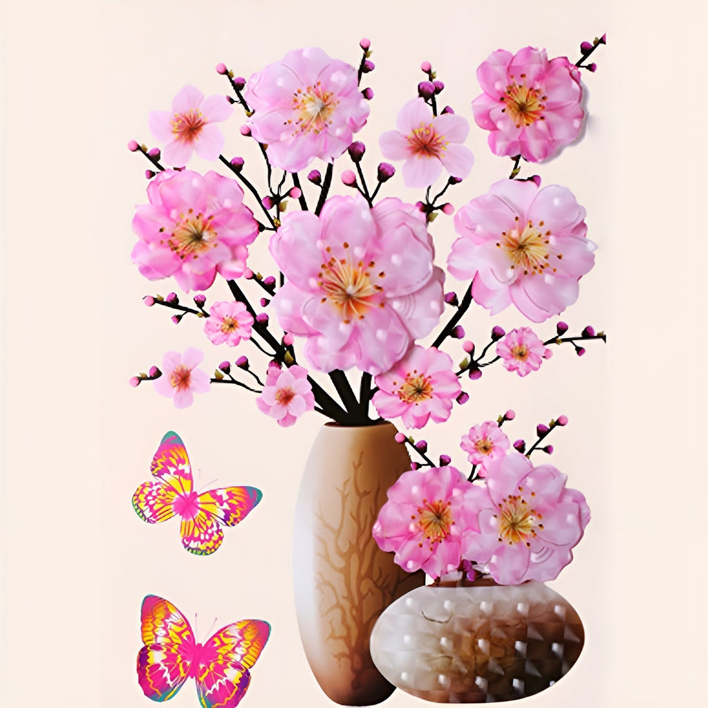 FloraPeel | Zelfklevende Bloemenmuurstickers – Elegante 3D Bloemdecoraties