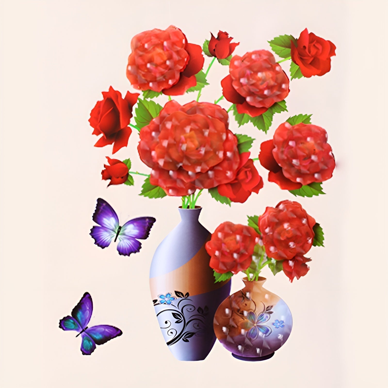 FloraPeel | Zelfklevende Bloemenmuurstickers – Elegante 3D Bloemdecoraties