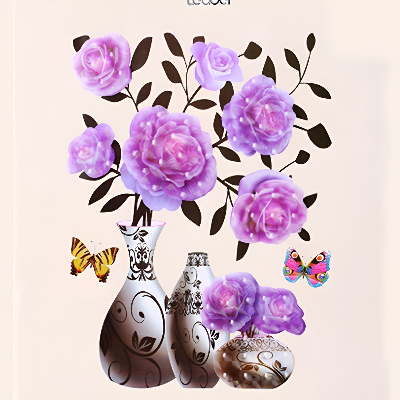 FloraPeel | Zelfklevende Bloemenmuurstickers – Elegante 3D Bloemdecoraties