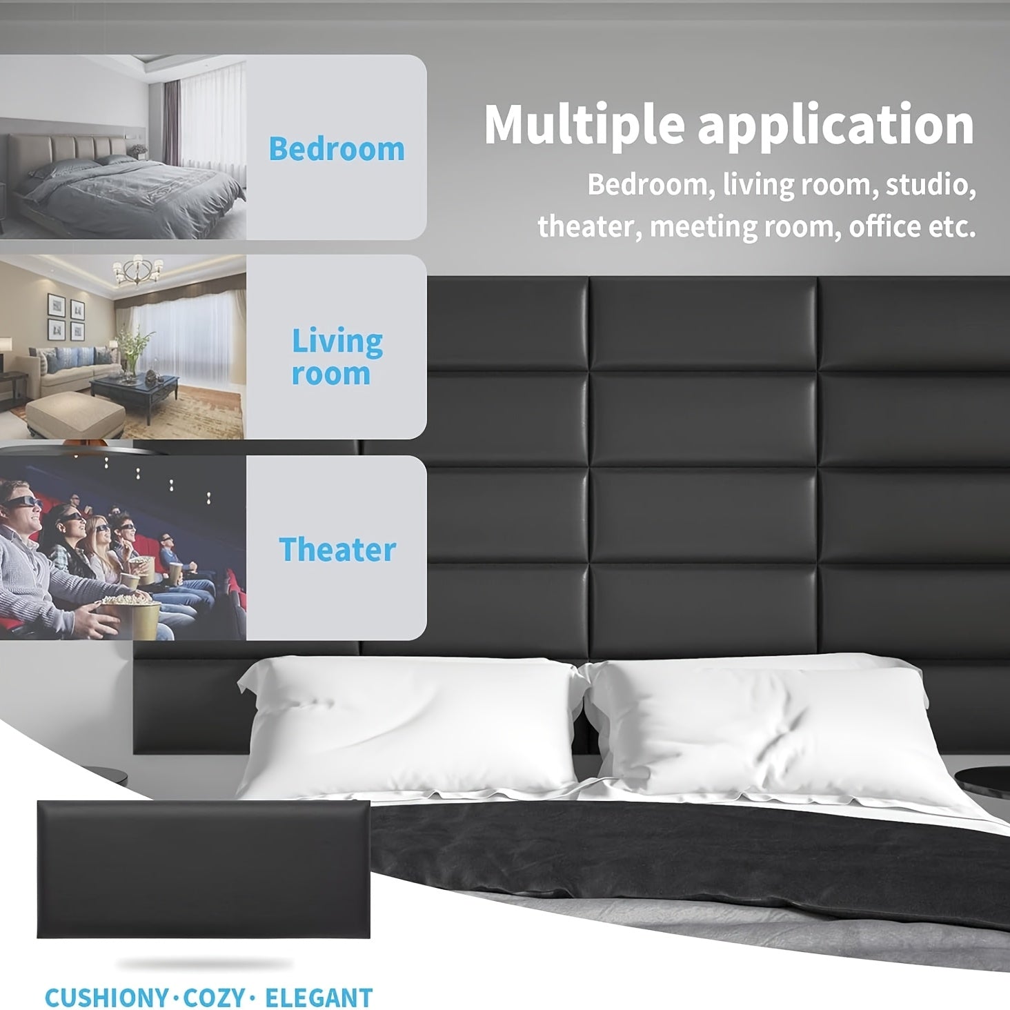 Brixel | 3D gewatteerde wandpaneelset – zelfklevende, geluiddempende decoratieve panelen voor een stijlvol interieur