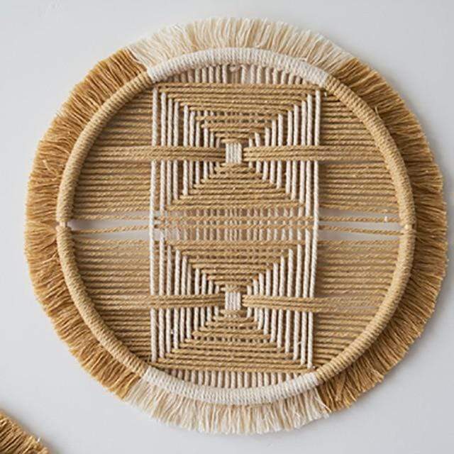 ZenWeave | Boheems Handgemaakt Bamboe Macrame Wanddecoratie