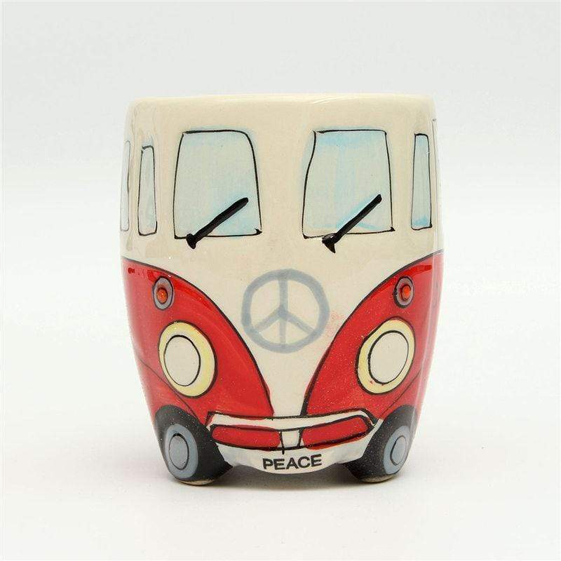 GroovyCup | Hippie Bus koffiemok – Retro camperbus theekopje, 330 ml keramische reismok voor warme dranken