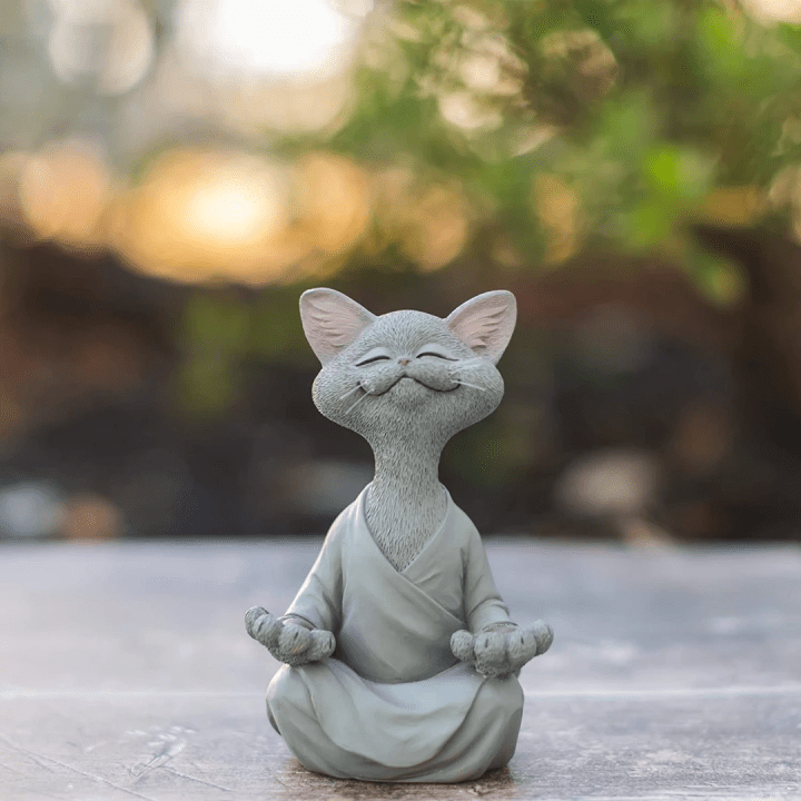 PurrBuddha | Rustige Kat Boeddha Sculptuur