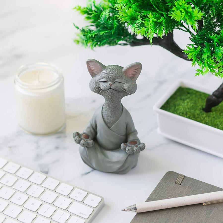 PurrBuddha | Rustige Kat Boeddha Sculptuur