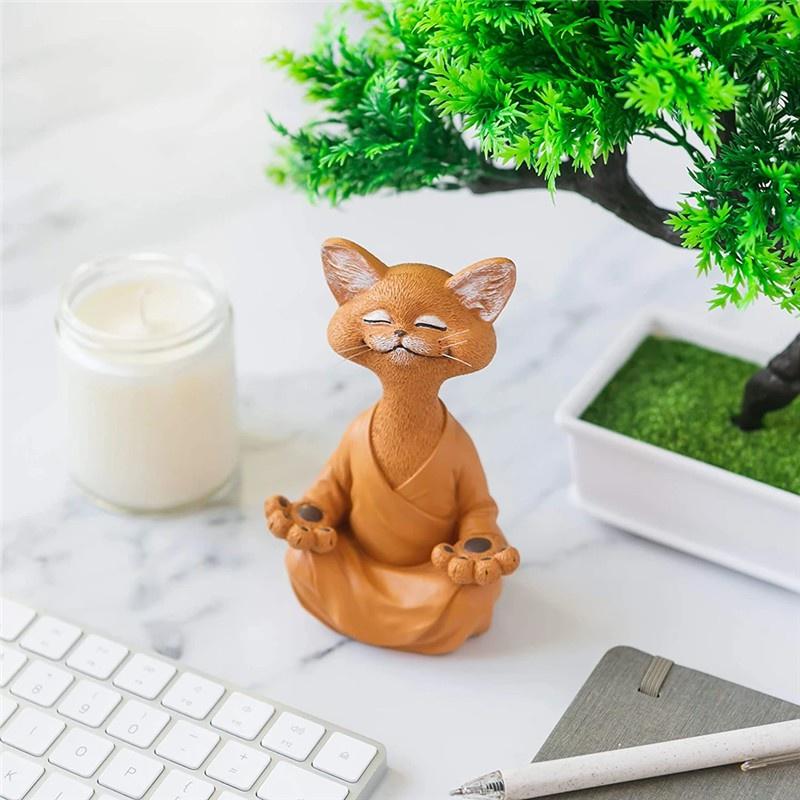 PurrBuddha | Rustige Kat Boeddha Sculptuur