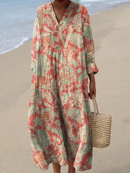 Daevra | Tijdloze bloemenjurk voor dames – Elegante vintage casual zomerjurk