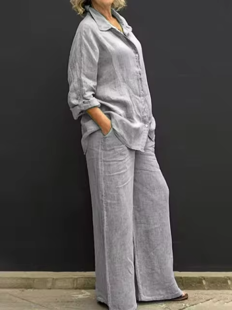 Yalia | Linnen set voor dames – Vintage, nonchalante zomeroutfit