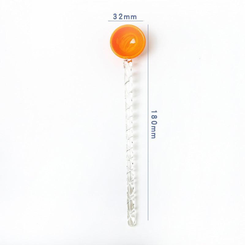 SwizzlePop | Retro glazen roerstaafje - Levendig lolly-ontwerp, herbruikbare cocktail roerstaafjes